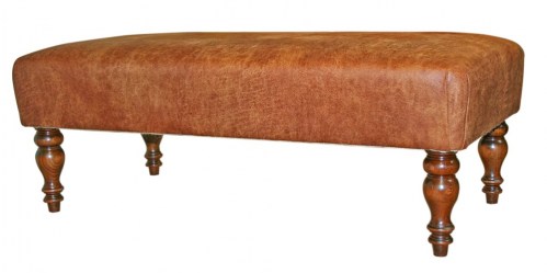 Leather bench footstool